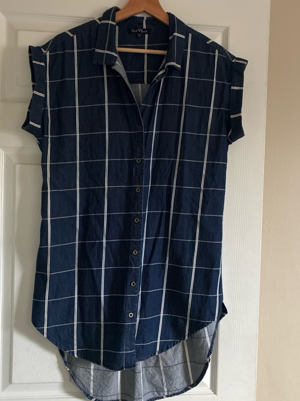 Velvet Heart Navy Windowpane Button-Down Shirt